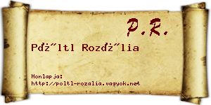 Pöltl Rozália névjegykártya